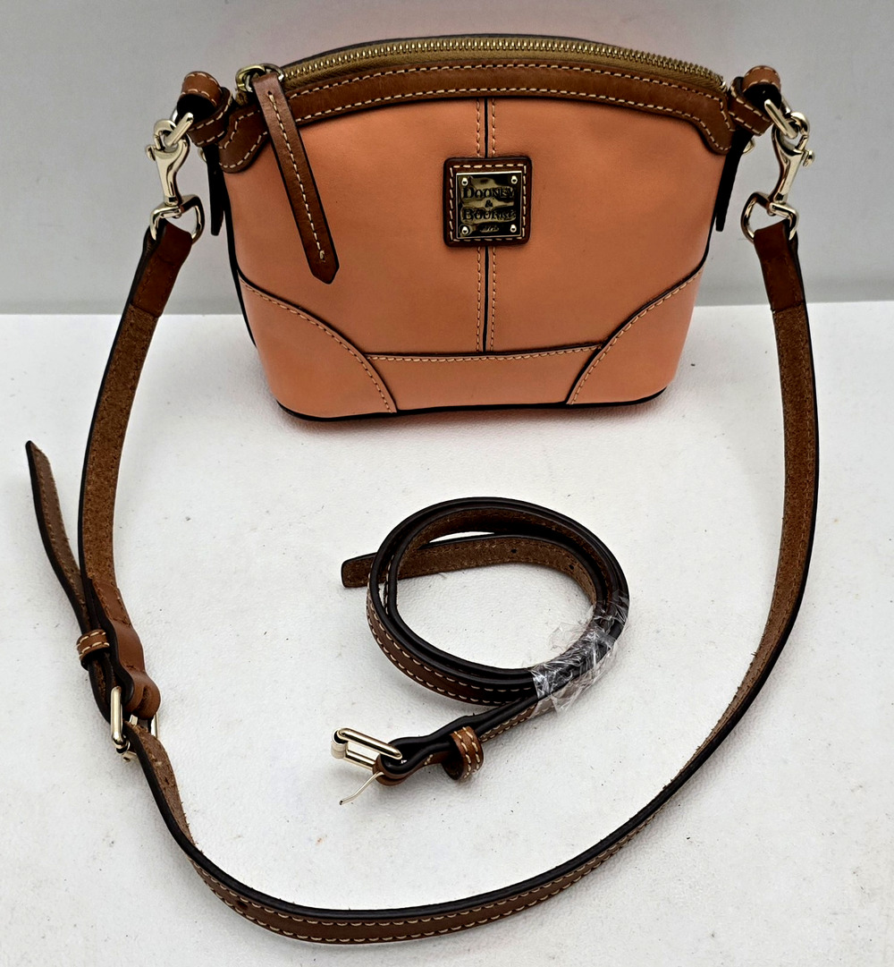 Dooney and Bourke Mini Domed Crossbody Purse Salmon/Tan
